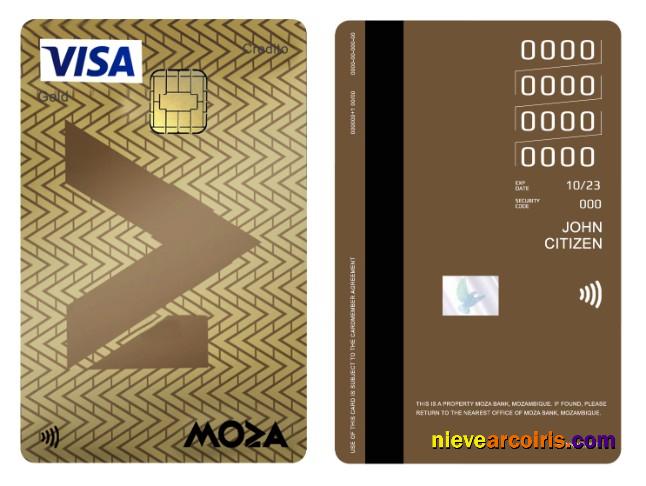 Mozambique Moza Bank visa gold credit vertical card
